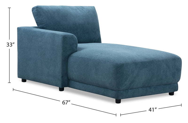 Fauteuil modulaire de gauche Voyage en tissu avec coussins de dossier amovibles - bleu