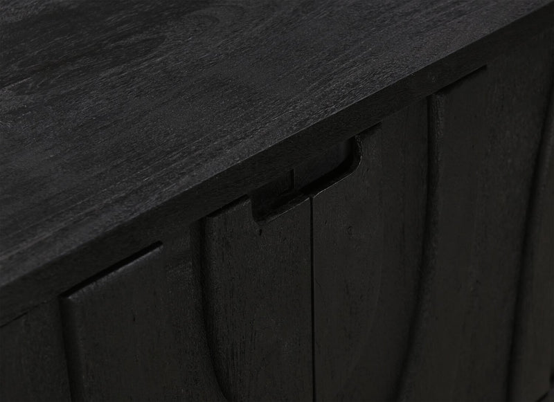 Meuble pour téléviseur moderne Abbot de 60 po avec rangement et système de gestion des câbles pour téléviseurs jusqu’à 80 po - noir