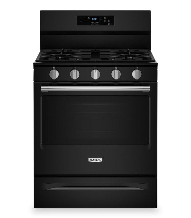 Cuisinière à gaz Maytag de 5 pi3 à convection avec friture à air sans préchauffage - noire - MFGS6030RB