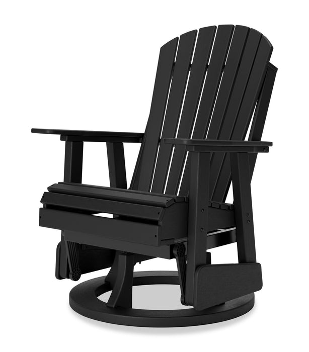 Fauteuil pivotant et coulissant Lake pour la terrasse à l’extérieur -  plastique haute densité, résistant aux intempéries - noir
