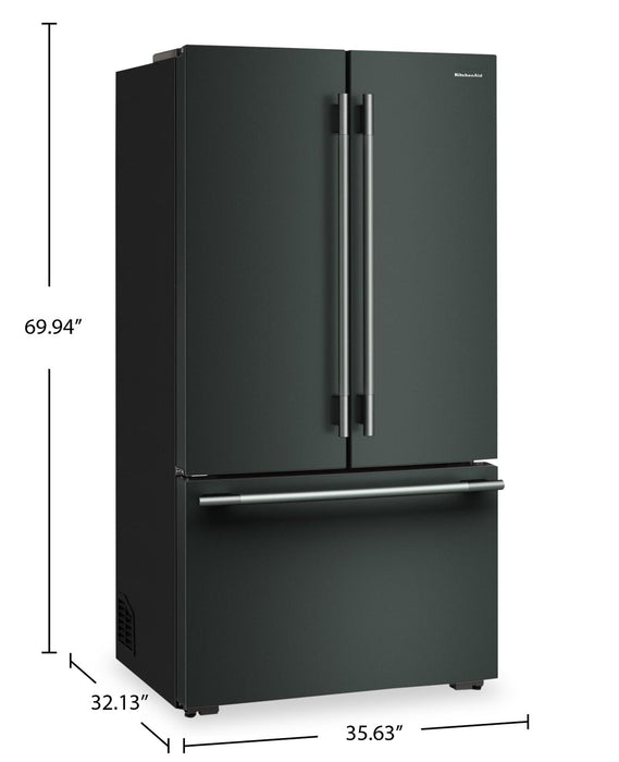 Réfrigérateur KitchenAid de 36 po et de 24 pi3 de profondeur comptoir à portes françaises - genévrier - KRFC236SJP