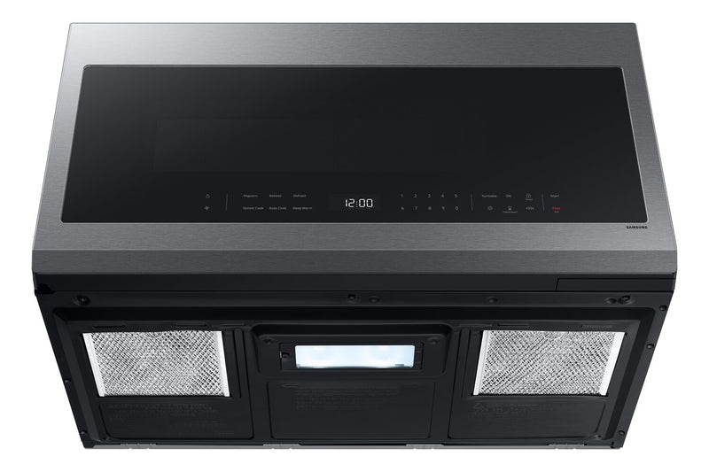 Four à micro-ondes à hotte intégrée Samsung de 2,1 pi³ avec 400 pi³/min et affichage à DEL - acier inoxydable - ME21DG6300SRAC