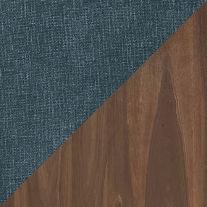 Chaise de salle à manger Rain avec siège et dossier rembourrés en tissu - bleue