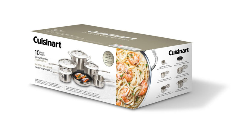 Batterie de cuisine 10 pièces Cuisinart de la série Classic CollectionMD en acier inoxydable - CSS-10BC