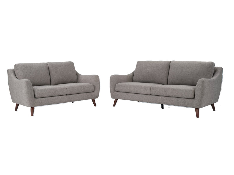 Causeuse Ivy de 59,5 po en tissu coussins de dossier amovibles - grise