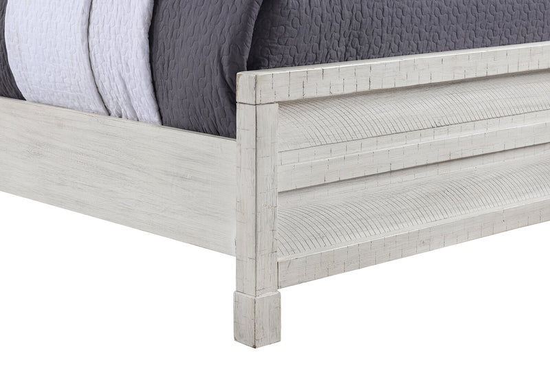 Lit à sections Haven avec tête de lit, cadre de lit, 2 sections latérales, port USB et éclairage à DEL, blanc - format très grand lit