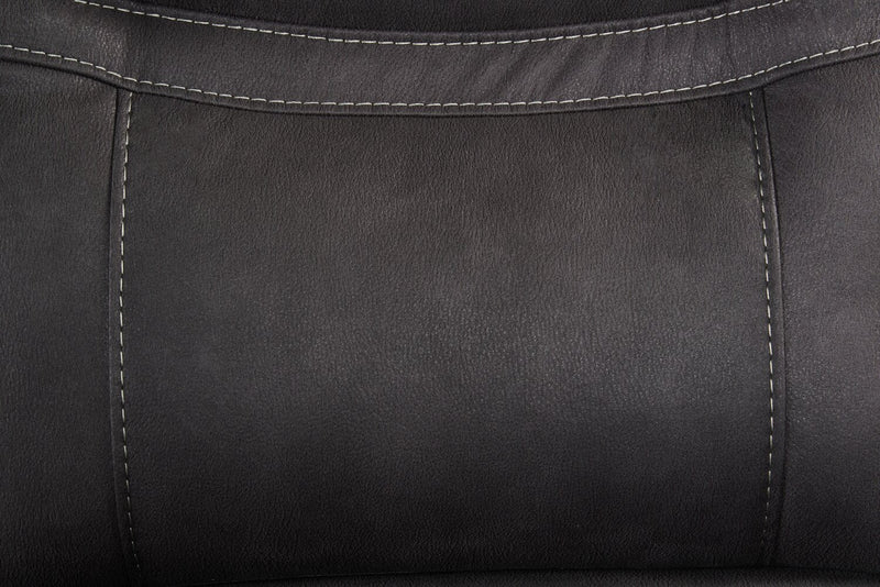 Sofa à inclinaison électrique Floy de 116,5 po en suédine avec appuie-têtes électriques et ports USB - gris
