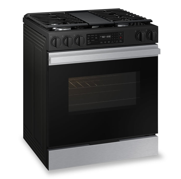 Cuisinière intelligente à gaz encastrée Samsung de 6 pi³ avec friture à air et convection par ventilateur - acier inoxydable - NSG6DG8300SRAA