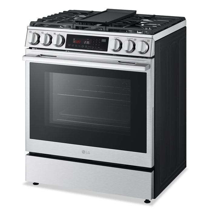 Cuisinière intelligente à gaz encastrée LG de 6,3 pi3 avec friture à air- acier inoxydable résistant aux traces de doigts - LSGL6335X