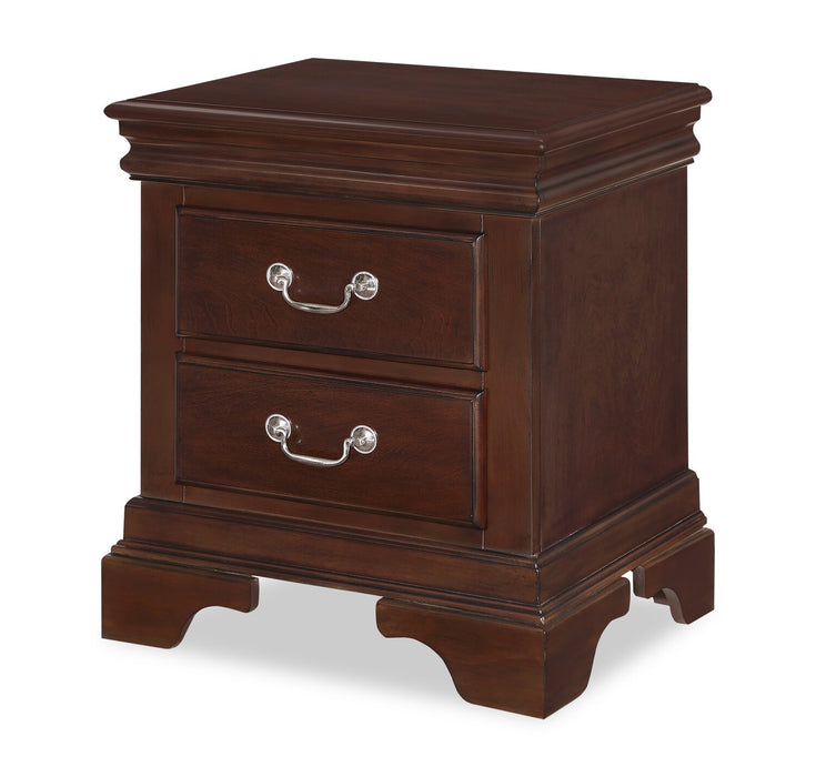 Ensemble de chambre à coucher Marco 6 pièces avec lit, commode, miroir et table de nuit, brun cerisier - format très grand lit