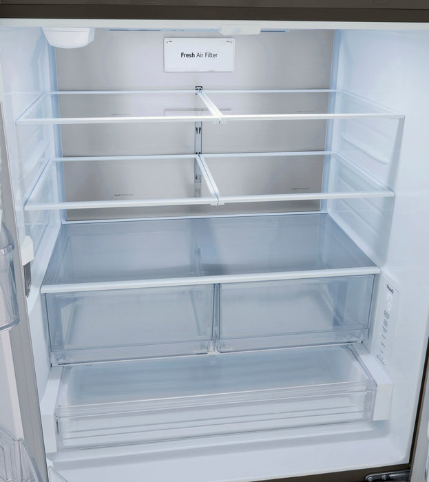 Réfrigérateur LG de 36 po et de 27 pi3 de profondeur comptoir à portes françaises - acier inoxydable noir PrintProofMC - LRFLC2706D