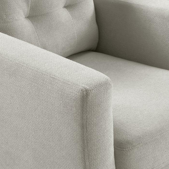 Fauteuil Cosmo de 34 po en tissu avec coussin de dossier capitonné - gris