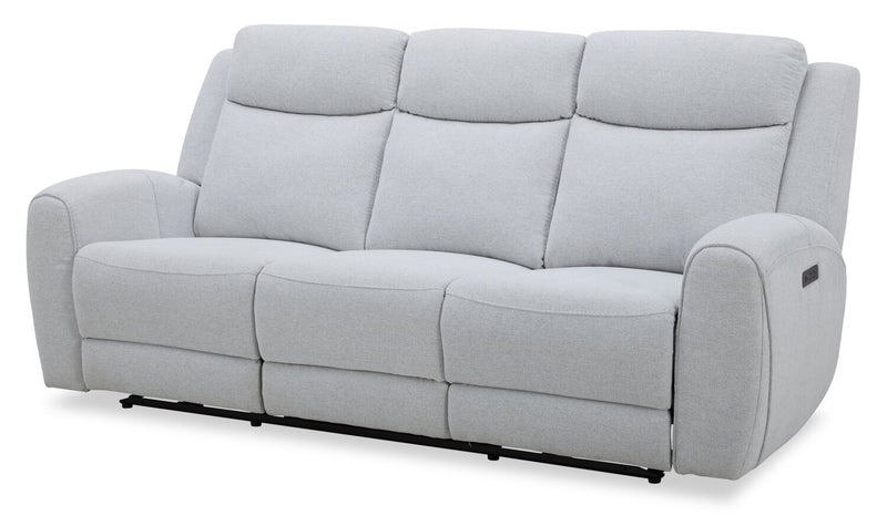 Sofa à inclinaison électrique Reign de 87 po en tissu avec ports USB - gris pierre Bronco