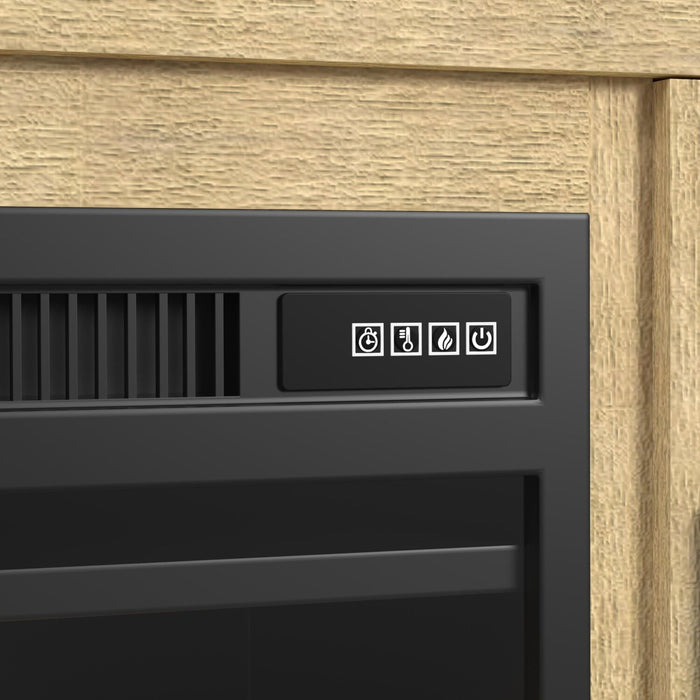 Meuble pour téléviseur Scott Living Lenore de 60 po avec foyer électrique et rangement - naturel