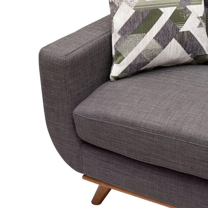 Sofa Freeman de Kort & Co. de 80 po de format condo en tissu d’apparence lin avec base et pattes en bois - gris anthracite