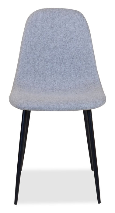 Chaise de salle à manger Jax en tissu de polyester et en métal - grise