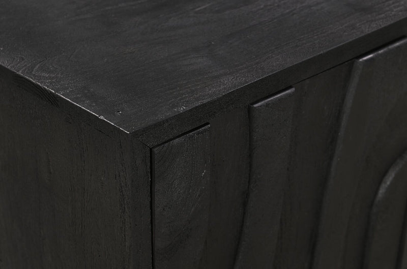 Meuble pour téléviseur moderne Abbot de 60 po avec rangement et système de gestion des câbles pour téléviseurs jusqu’à 80 po - noir