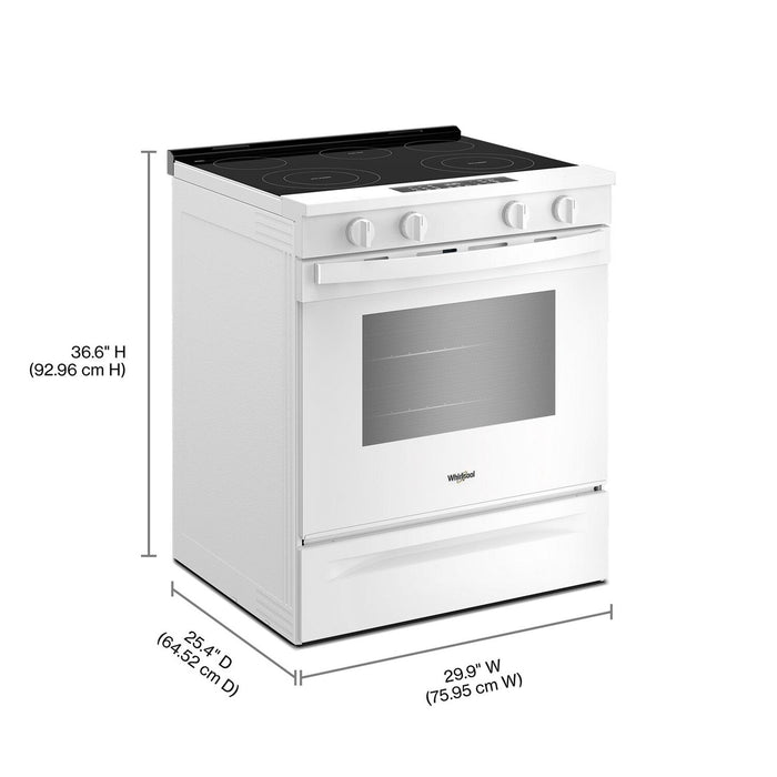 Cuisinière électrique Whirlpool de 5,3 pi³ et de 30 po avec cuisson à air - blanche - YWSES4530TW