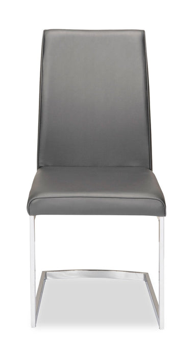 Ensemble de salle à manger Naya 5 pièces avec table à rallonge, 63 po à 78,75 po (L), et 4 chaises - imitation de marbre blanc et gris