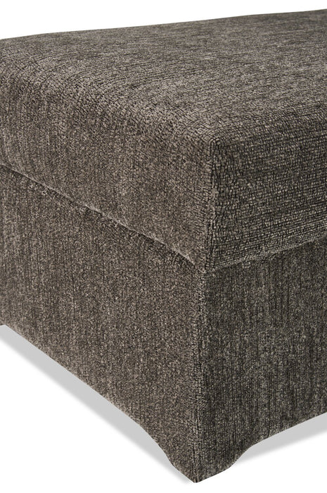 Pouf de rangement Lennox de 40 po fabriqué au Canada en tissu de chenille - gris