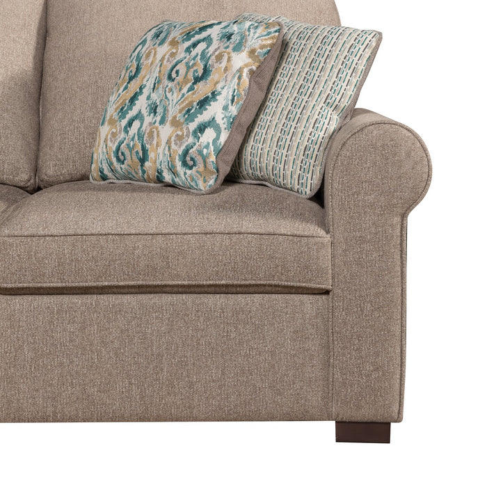 Sofa-lit sectionnel de gauche Haven de Scott Living 4 pièces en tissu de chenille avec fauteuil long de rangement - taupe