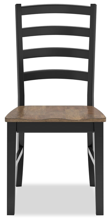 Ensemble de salle à manger Raven 5 pièces avec table à rallonge, 60 po à 78 po (L) et 4 chaises - deux teintes, noir et brun