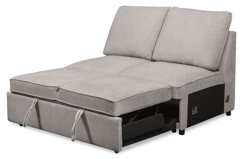 Sofa-lit sectionnel enveloppant de droite Haven de Scott Living 3 pièces en tissu de chenille avec rangement - gris