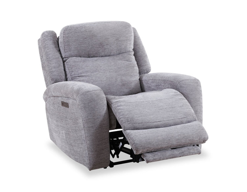 Fauteuil à inclinaison électrique Atlantis de 38 po en tissu avec port USB - gris tourterelle