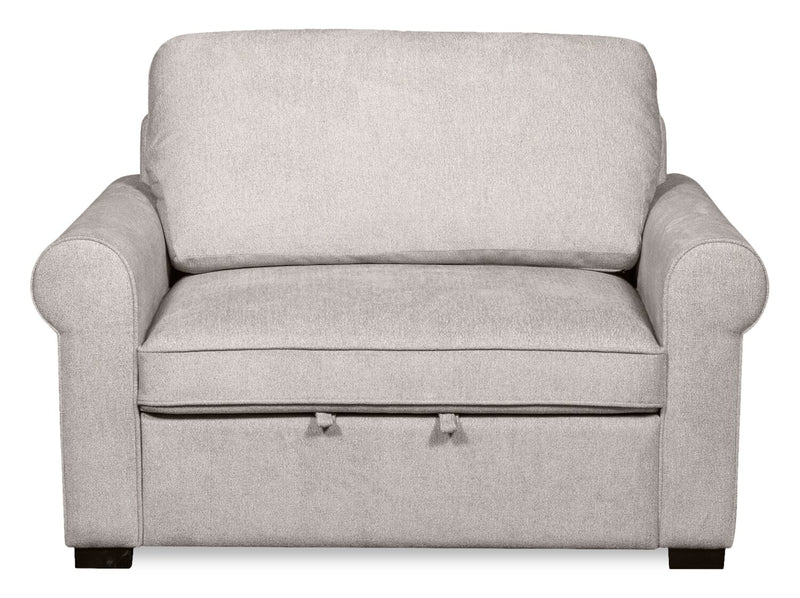  Fauteuil-lit convertible Haven de Scott Living de 55 po en tissu de chenille avec pattes en bois - grise