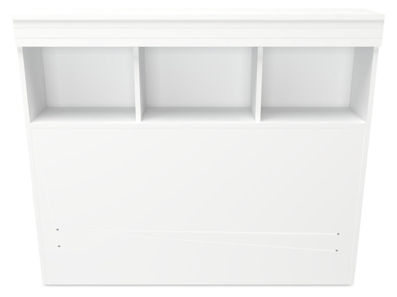 Ensemble lit matelot Riley 6 pièces avec tête de lit bibliothèque, commode, miroir et table de nuit, blanc - format lit simple