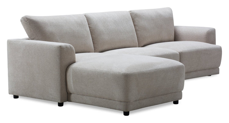 Sofa sectionnel modulaire de gauche Voyage 3 pièces en tissu avec coussins de dossier amovibles - taupe