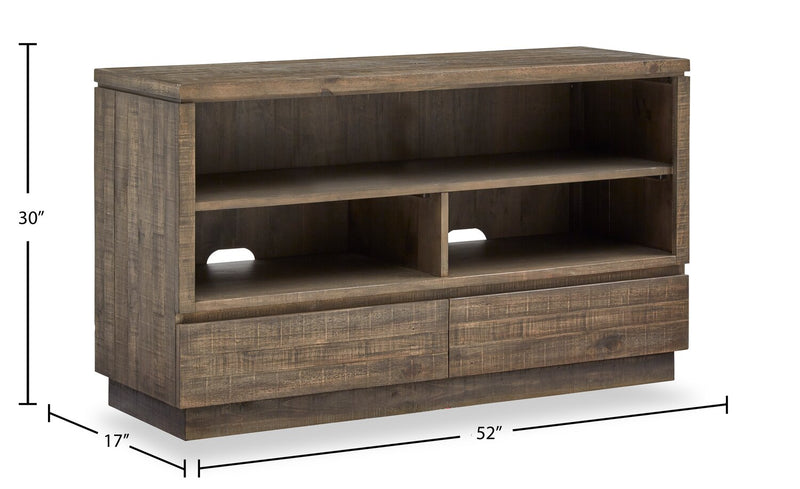 Table de salon rustique Elm de 52 po en pin - brune