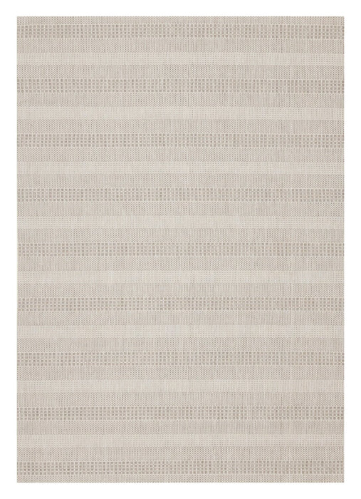 Carpette Lira à rayures 5 pi 3 po x 7 pi 7 po pour l’extérieur - crème 