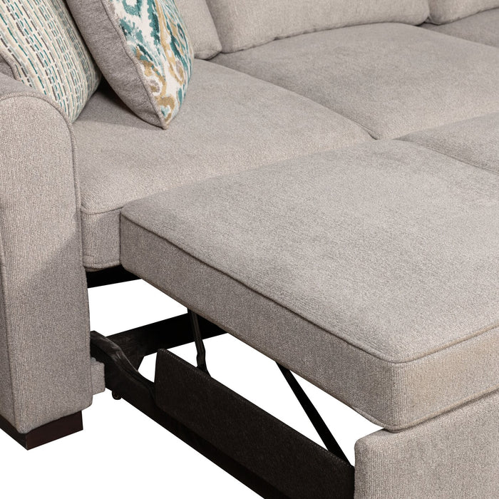 Sofa-lit sectionnel Haven de Scott Living 3 pièces en tissu de chenille - gris