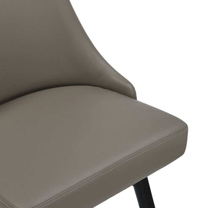 Tabouret Nash de hauteur comptoir en tissu de cuir végétalien et en métal avec siège pivotant - taupe