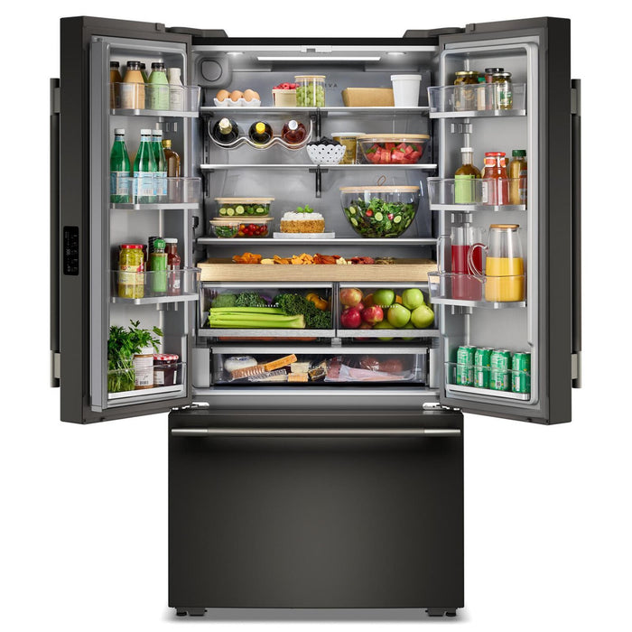 Réfrigérateur KitchenAid de profondeur comptoir à portes françaises avec distributeur d’eau interne - minerai noir - KRFC336SBE