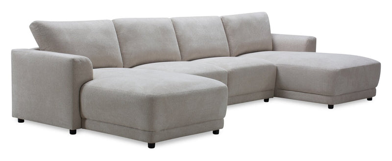 Sofa sectionnel modulaire en forme de U Voyage 4 pièces en tissu avec coussins de dossier amovibles - taupe