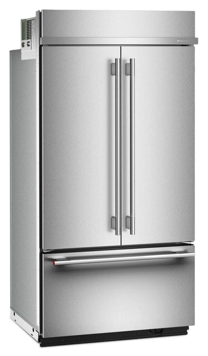 Réfrigérateur KitchenAid de 24,2 pi³ et de 42 po à portes françaises à congélateur inférieur - acier inoxydable  - KBFN542SPS