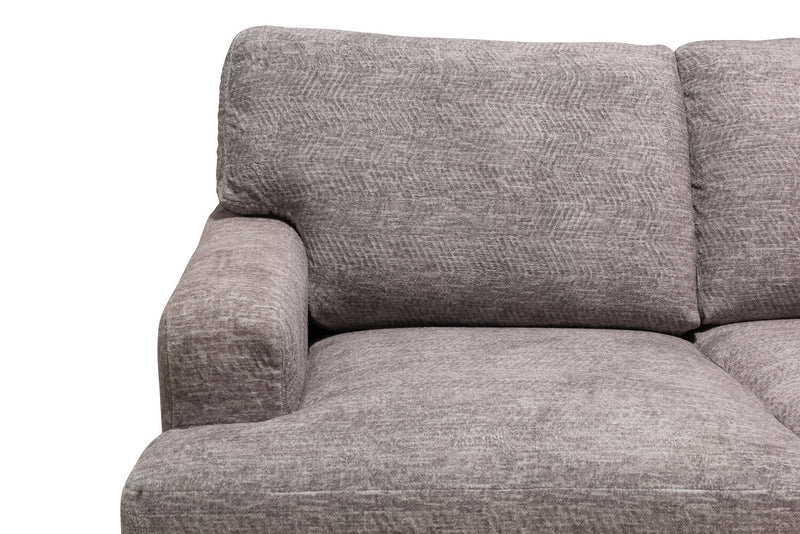 Sofa sectionnel de gauche Luxe 3 pièces fabriqué au Canada en tissu avec coussins amovibles - gris colombe Zaftig
