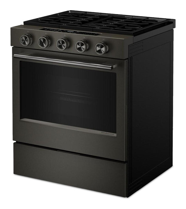 Cuisinière à gaz encastrée KitchenAid de 5,0 pi³ et de 30 po avec modes à convection - minerai noir - KSGS530SBE