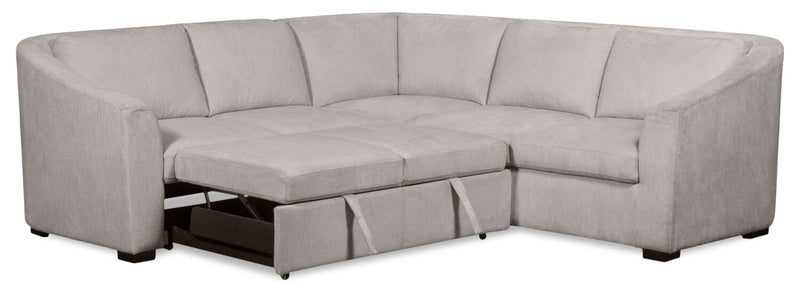 Sofa-lit sectionnel de gauche Envy 2 pièces en tissu de chenille - gris brouillard