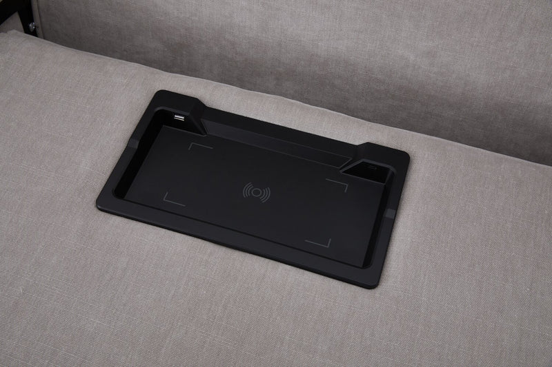Sofa sectionnel de gauche à inclinaison électrique Legacy de Shaquille O’Neal Home 6 pièces avec confort Shaq-o-pedic - gris 