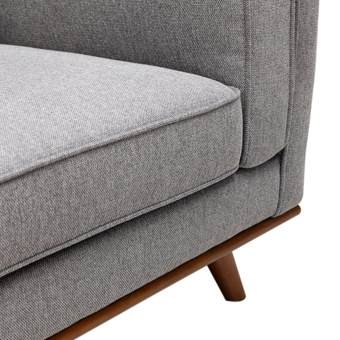 Sofa Kassia de Kort & Co. de 80 po de format condo en tissu d’apparence lin avec base et pattes en bois - gris