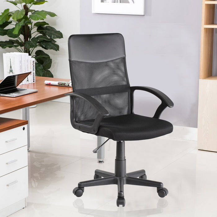 Chaise de bureau Pixel de 22 po en tissu à mailles avec soutien lombaire - noire