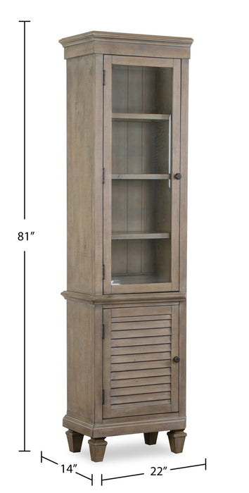 Section latérale rustique Baron de 22 po avec rangement et système de gestion des câbles - gris tourterelle