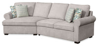  Sofa sectionnel enveloppant de gauche Haven de Scott Living 2 pièces en tissu de chenille - gris