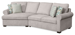 Sofa sectionnel enveloppant de gauche Haven de Scott Living 2 pièces en tissu de chenille - gris