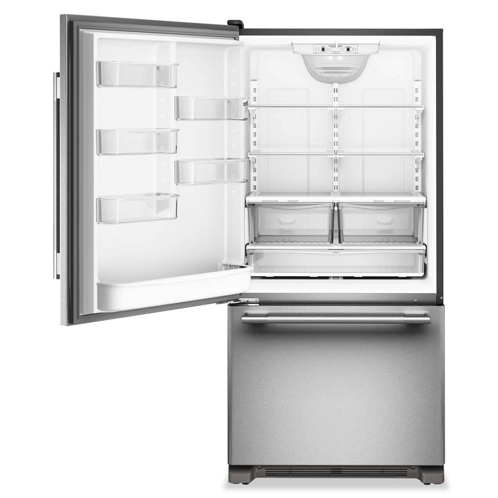 Réfrigérateur KitchenAid de 22 pi³ et de 33 po de profondeur standard à congélateur inférieur - KRBL133SPS
