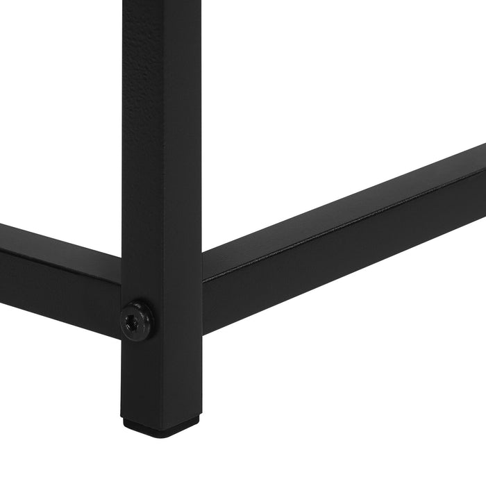 Table de salon moderne Alma de 31,5 po - noire avec armature en métal noir