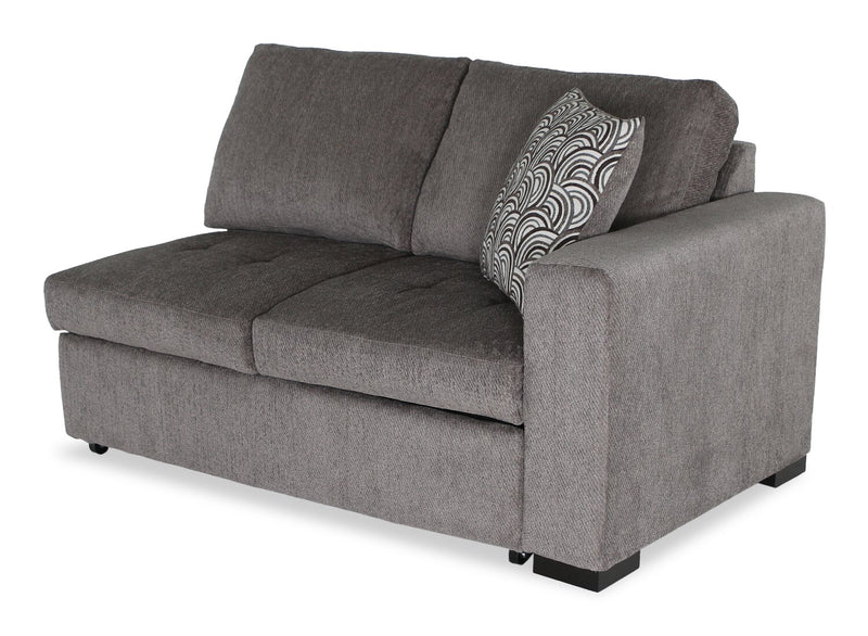 Sofa-lit sectionnel enveloppant de gauche Legend 2 pièces fabriqué au Canada en tissu de chenille - brun étain